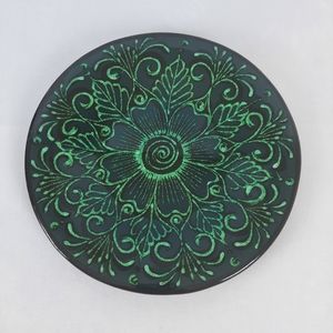 Decorative Plate with Glitter Design 12"